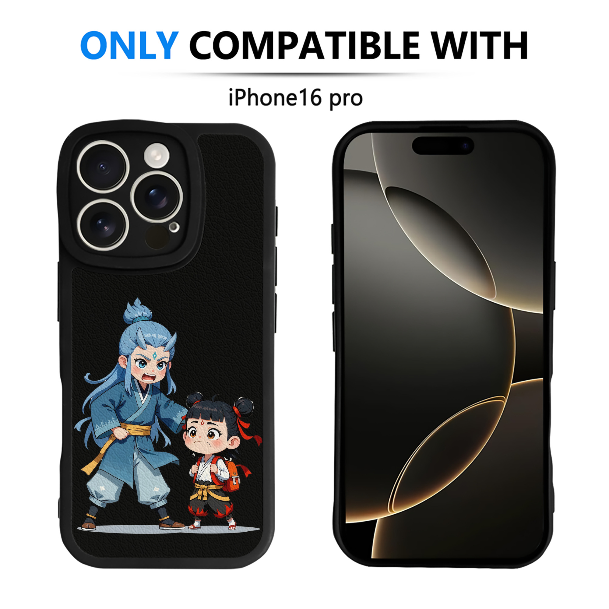 （画像用） Ne Zha 2 ナタ 魔童の大暴れ 【iPhone 16シリーズ対応】シリコンスマホケース（レザー調） 材質：シリコン